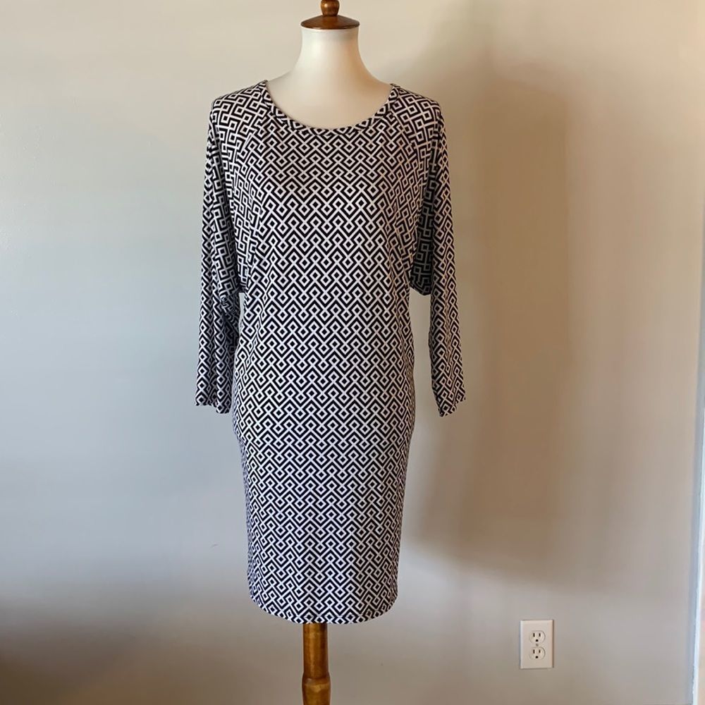 [Michael Kors] Black/White Pattern Dress - Size Large